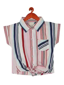 Tiny Girl Striped Extended Sleeves Shirt Style Top