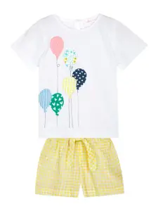 Budding Bees Infant Girls Pure Cotton Top With Shorts Set