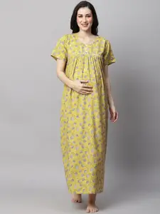 MomToBe Floral Printed Maternity Maxi Sustainable Nightdress