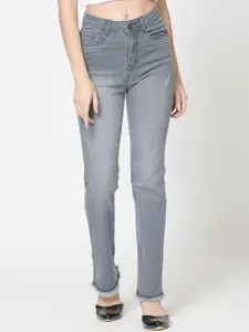 urSense Women Bootcut Low Distress Light Fade Stretchable Cotton Jeans