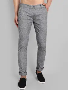 Majestic Man Smart Textured Mid Rise Slim Fit Cotton Trousers