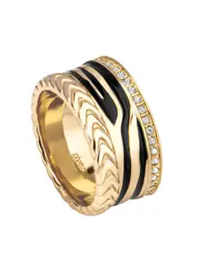 Roberto Cavalli Gold-Plated Stone-Studded Finger Ring