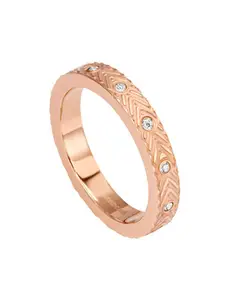 Roberto Cavalli Rose Gold-Plated Stone-Studded Finger Ring