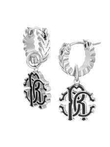 Roberto Cavalli Silver-Plated Contemporary Drop Earrings