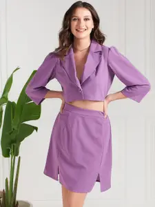 Athena Lapel Collar Coat With Skirt Co-Ords