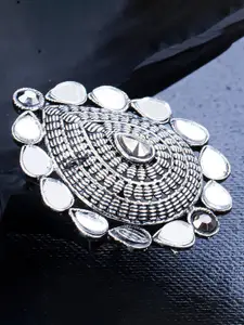 Sukkhi Silver-Plated Stone-Studded Ring