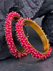 Sukkhi Set Of 2 Gold-Plated Artificial Beaded Bangles