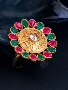 Sukkhi Gold-Plated Stone-Studded Brass Finger Ring