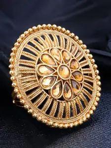 Sukkhi Gold-Plated Stone-Studded Adjustable Finger Ring