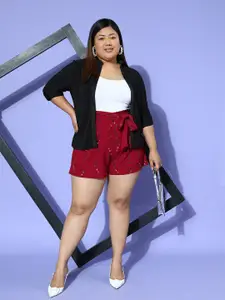 Berrylush Curve Women Floral Printed Loose Fit Shorts