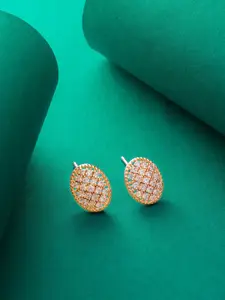 aadita Rose Gold Plated Classic Studs Earrings