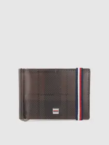 Tommy Hilfiger Men Checked Leather Money Clip