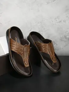 Azzaro Black Men Woven Design Comfort Sandals