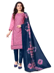 Angroop Embroidered Cotton Silk Unstitched Dress Material