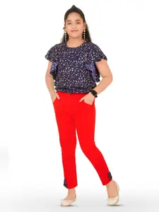 CELEBRITY CLUB Girls Printed Top With Trousers