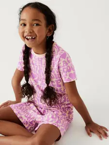 Marks & Spencer Girls Typography Printed Night Suit