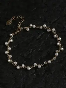 Accessorize London Women Twisted Faux Pearl Anklet
