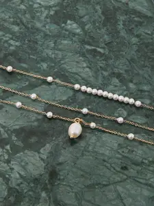 Accessorize London Women Layered Pearl Station Necklace