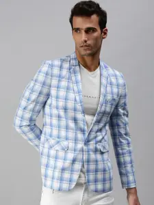 SHOWOFF Men Checked Single Breasted Blazer