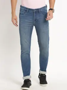 Turtle Men Narrow Tapered Fit Light Fade Clean Look Stretchable Jeans