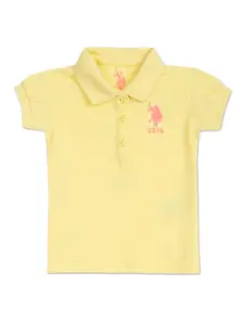 U.S. Polo Assn. Kids Girls Polo Collar Pure Cotton T-shirt