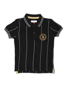 U.S. Polo Assn. Kids Boys Striped Polo Collar Pure Cotton T-shirt