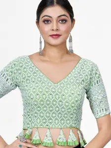 SHOPGARB Embroidered Sequinned Saree Blouse