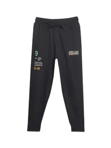 Cantabil Boys Typography Printed Mid-Rise Cotton Joggers