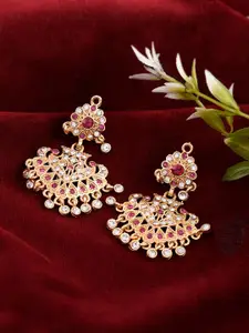 Silvermerc Designs Gold-Plated Contemporary CZ Stone Studded Drop Earrings