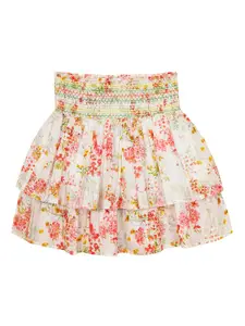 Budding Bees Floral Printed Pure Cotton Flared Skirt