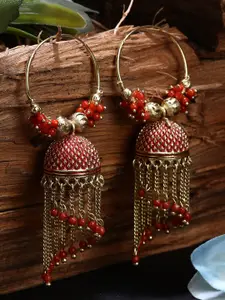 ANIKAS CREATION Gold-Plated Dome Shaped Jhumkas