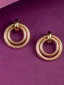 Jewelz Gold-Plated Circular Drop Earrings