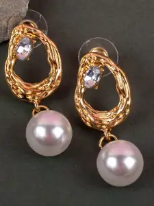 Jewelz Gold-Plated Contemporary Drop Earrings