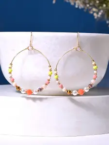 Accessorize London Women Neon Beaded Hoop Earrings