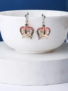 Accessorize Gold-Plated Multi Crown Short Drop Earrings