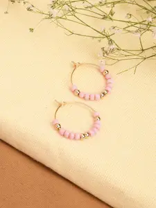 Accessorize Gold Plated Circular Beaded Hoop Earrings