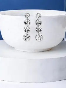 Accessorize London Women Hammered Metal Circle Drop Earrings