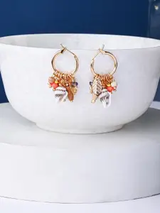 Accessorize Gold-Plated Shell Beaded Classic Hoop Earrings