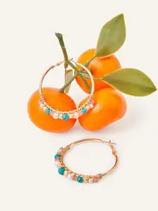Accessorize London Women's Multi Statement Beaded Hoop Earring