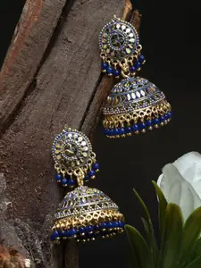 ANIKAS CREATION Gold-Plated Artificial Beads Contemporary Jhumkas