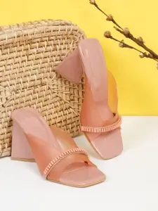 pelle albero Embellished Block Heels