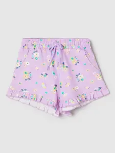 max Girls Floral Printed Pure Cotton Shorts