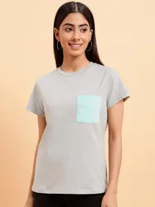 MINT STREET Round Neck Pure Cotton Casual T-shirt