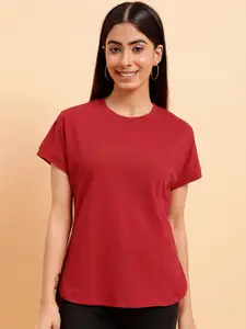 MINT STREET Round Neck Pure Cotton Casual T-shirt
