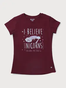 Gini and Jony Infant Girls Typography Printed Cotton T-shirt