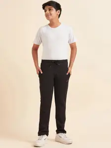 Sweet Dreams Boys Black Mid-Rise Relaxed-Fit Lounge Pants