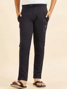 Sweet Dreams Boys Navy Blue Mid-Rise Relaxed-Fit Pure Cotton Lounge Pants