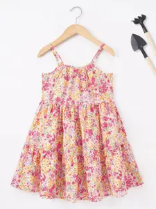 Ed-a-Mamma Girls Floral Print Fit & Flare Dress