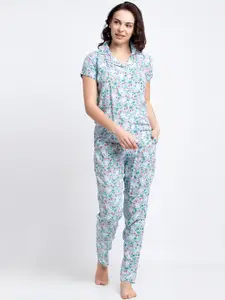 Boston Club Floral Printed Pure Cotton Night Suit