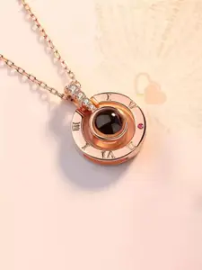 MYKI Rose Gold-Plated 100 Language Projection Pendant with Chain